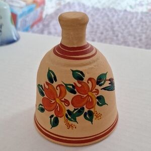 Handcrafted Floral Bell with Orange and Green Design